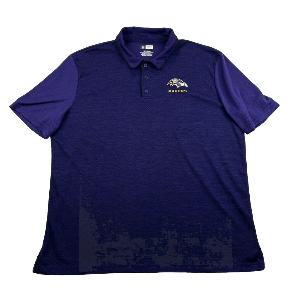 Baltimore Ravens NFL Performance Polo Shirt Mens 2XL Purple Short Sleeve
